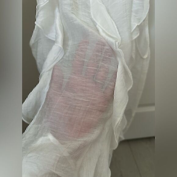 Zara White Ruffled Sleeveless Top  NWT - Picture 4 of 5